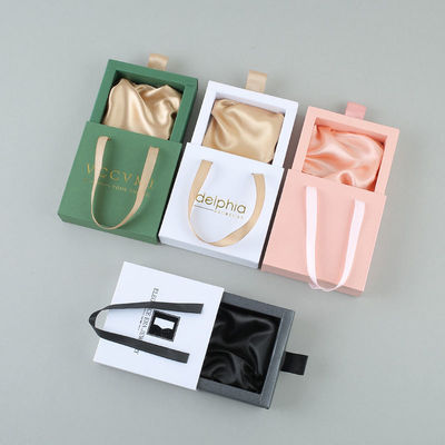 Slide Drawer Jewelry Packaging Boxes Custom Printing Pink