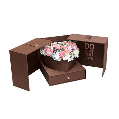 Big Cube Flowers Gift Box With Heart Shape Box And Drawer Box